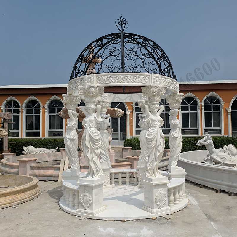 歐式人物涼亭，歐式石雕涼亭，石雕人物涼亭