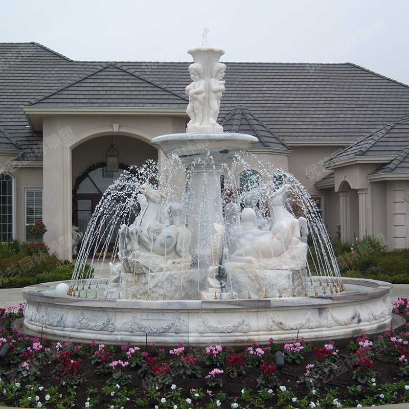 石雕噴泉，大理石噴泉，人物石雕噴泉