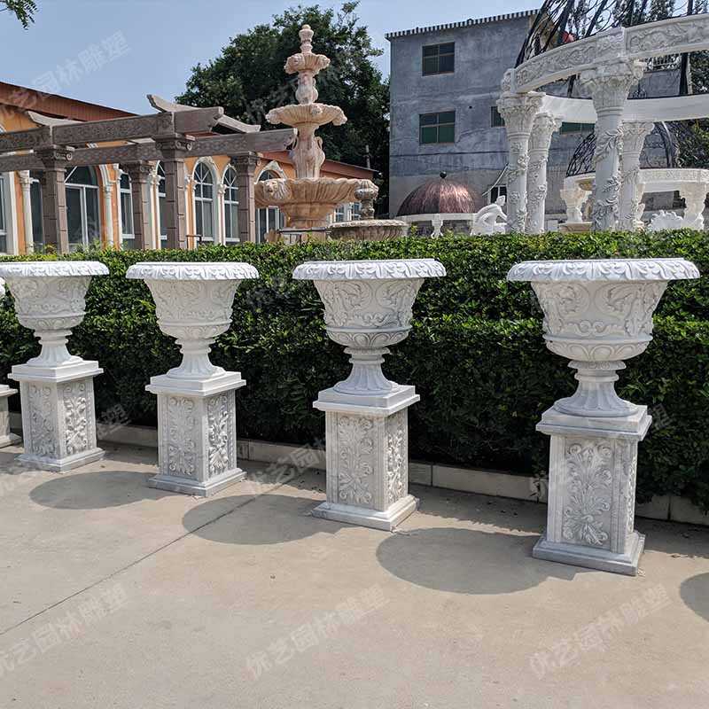 石材景觀花盆，花園景觀花缽